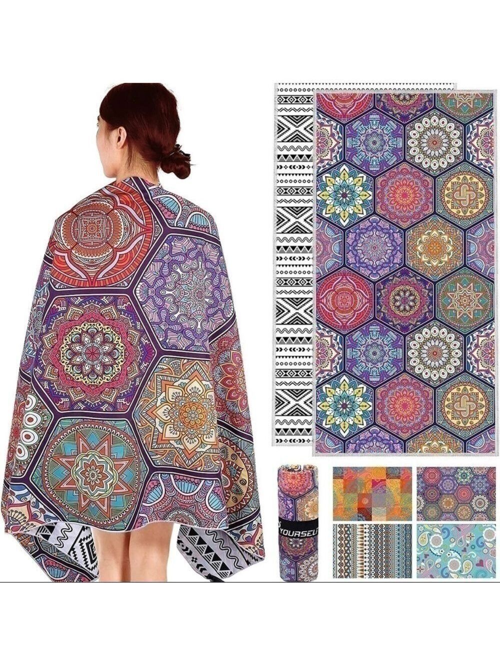 NEW-QUICK Dry, Super Absorbent, Lightweight, Sand Free XL Microfiber Beach Towel
